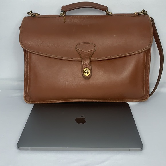 Vintage Jack Georges Diplomat British Brown leather Double Gusseted Briefcase - Picture 2 of 11